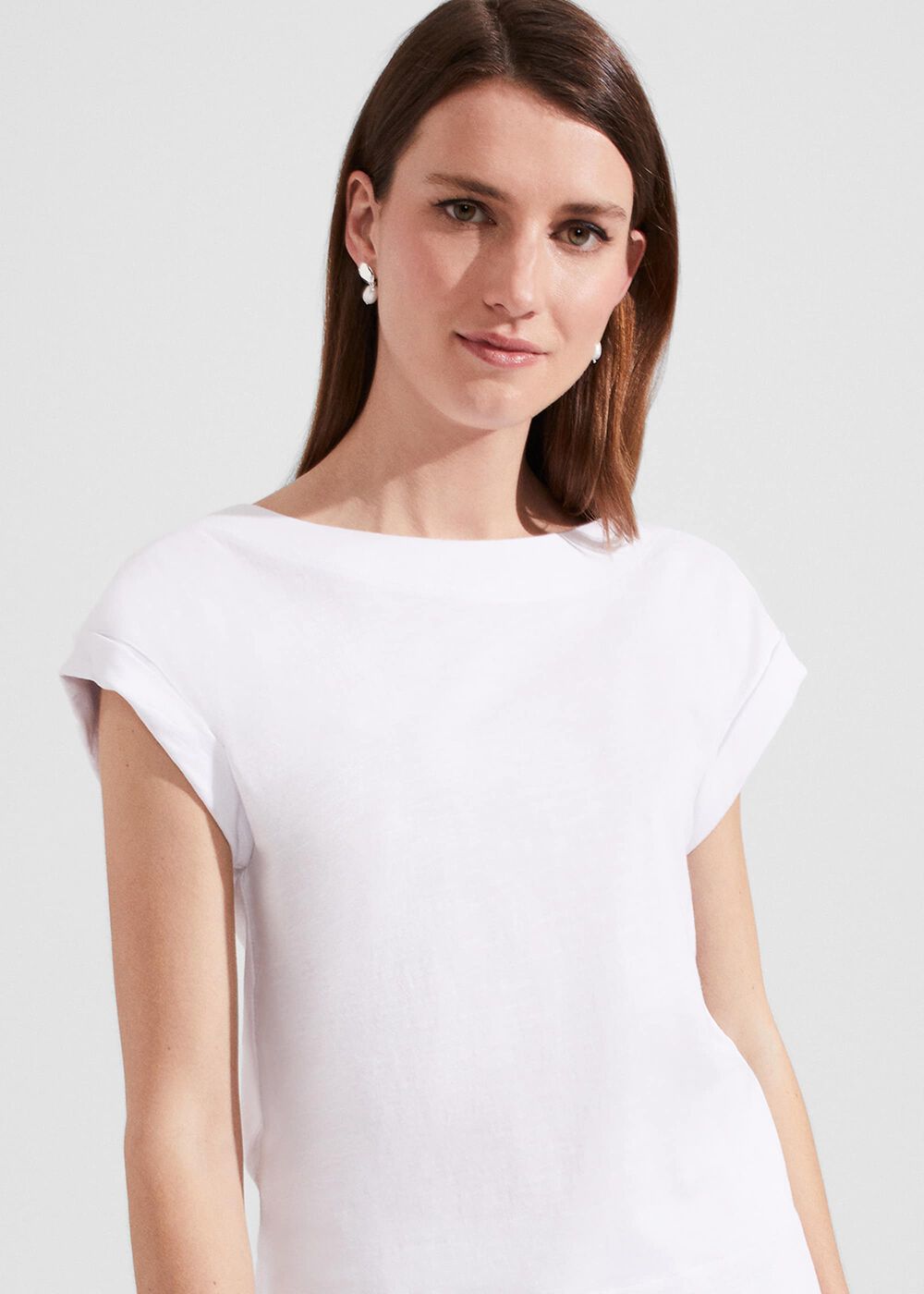 Alycia Cotton T-Shirt, White, hi-res