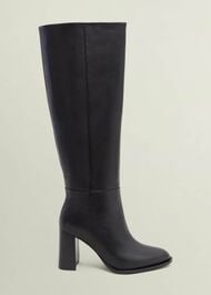 Prim Pull On Leather Boots, Black, hi-res