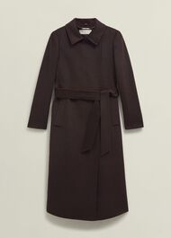 Livia Wool Coat With Faux Fur, Alder Brown, hi-res