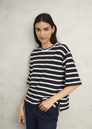 Holland Stripe T-Shirt, Black Ivory, hi-res