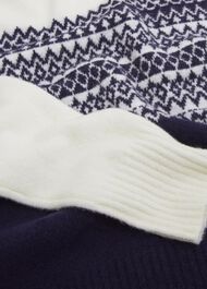 Lorrie Fairisle Sweater With Alpaca, Ivory Navy, hi-res