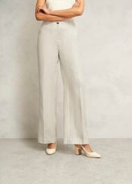 Groombridge Linen Wide Pants, Ivory Navy, hi-res