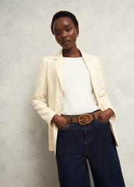 Abbie Suede Woven Belt, Tan, hi-res