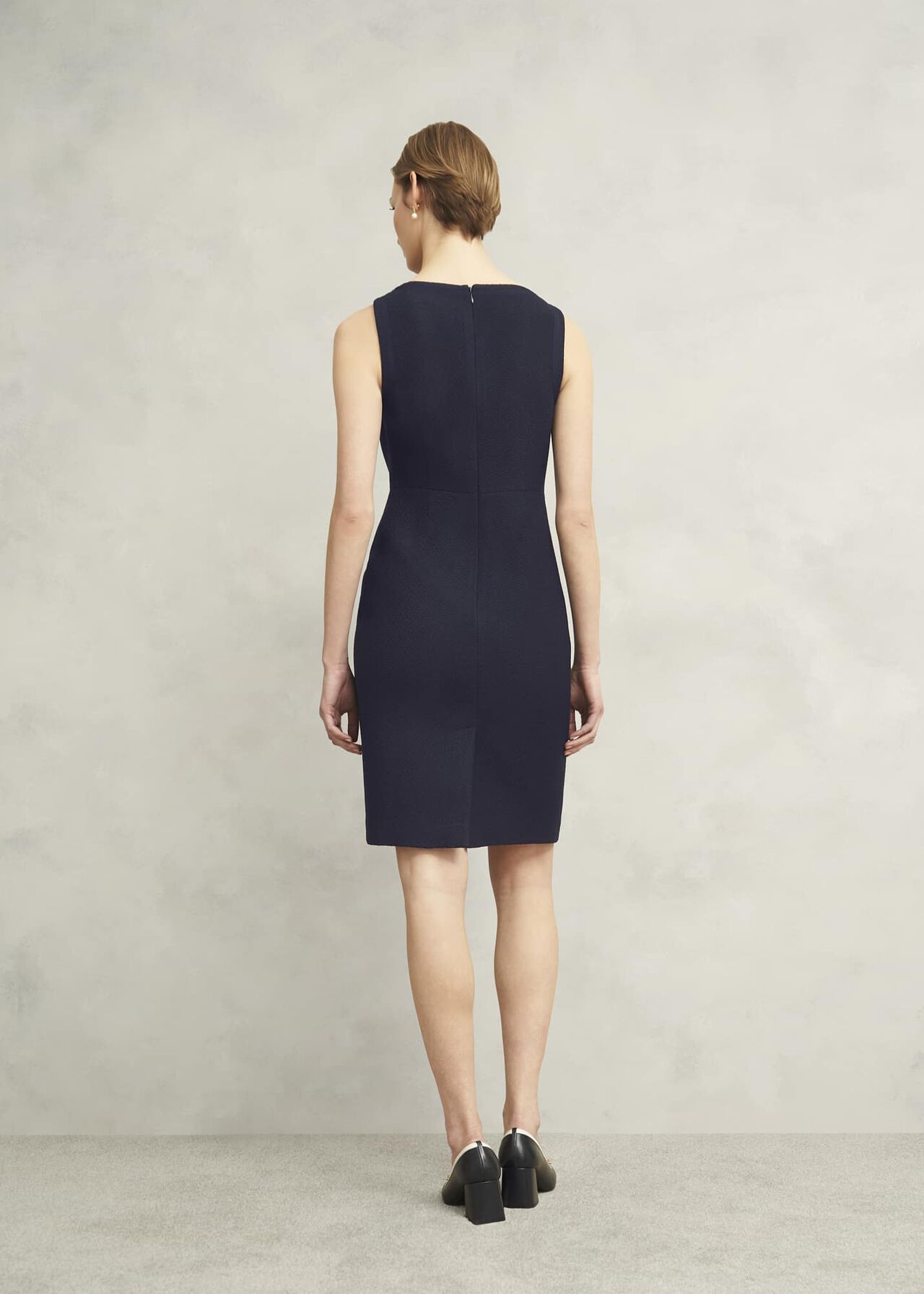 Adrian Tweed Dress, Navy, hi-res