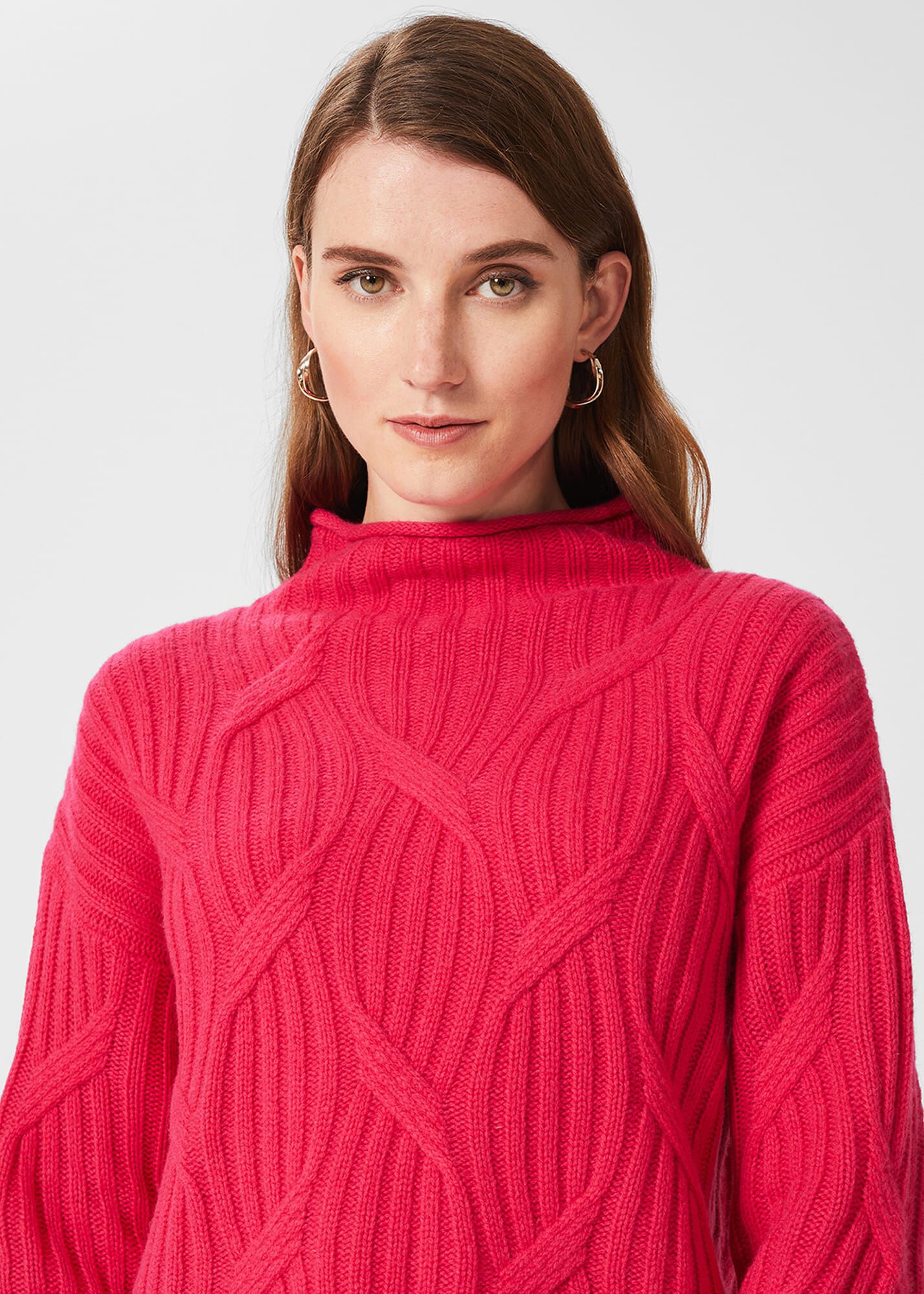 Malikah Wool Blend Cable Sweater