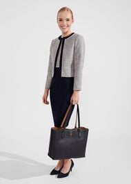 Laurie Dress With Cotton, Navy Ivory, hi-res