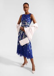 Petite Carly Floral Midi Dress, Blue Multi, hi-res