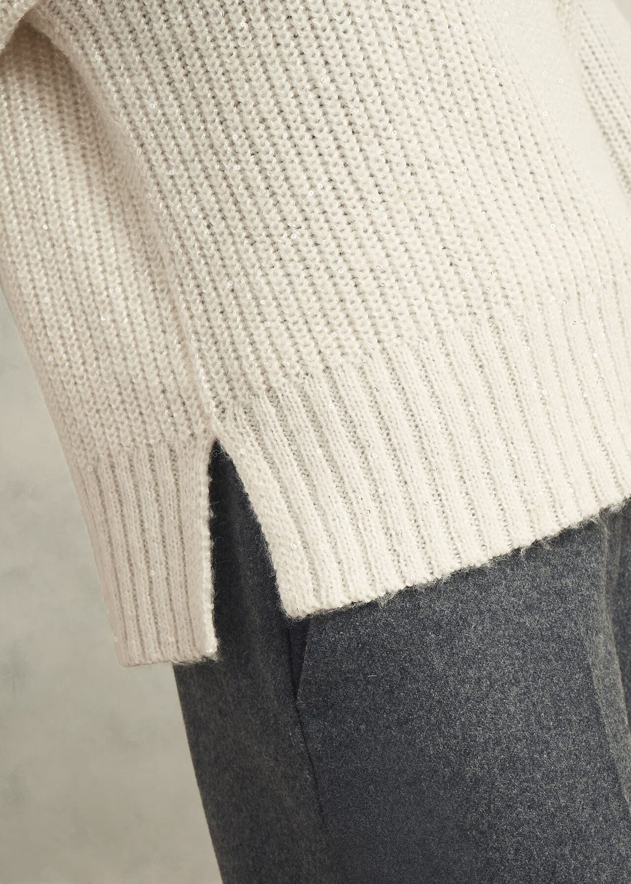 Marsha Sequin Sweater With Alpaca, Ivory, hi-res