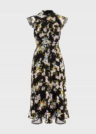 Erica Belted Midi Dress, Black Multi, hi-res