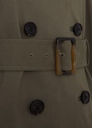 Petite Lisa Shower Resistant Trench Coat, Olive Green, hi-res