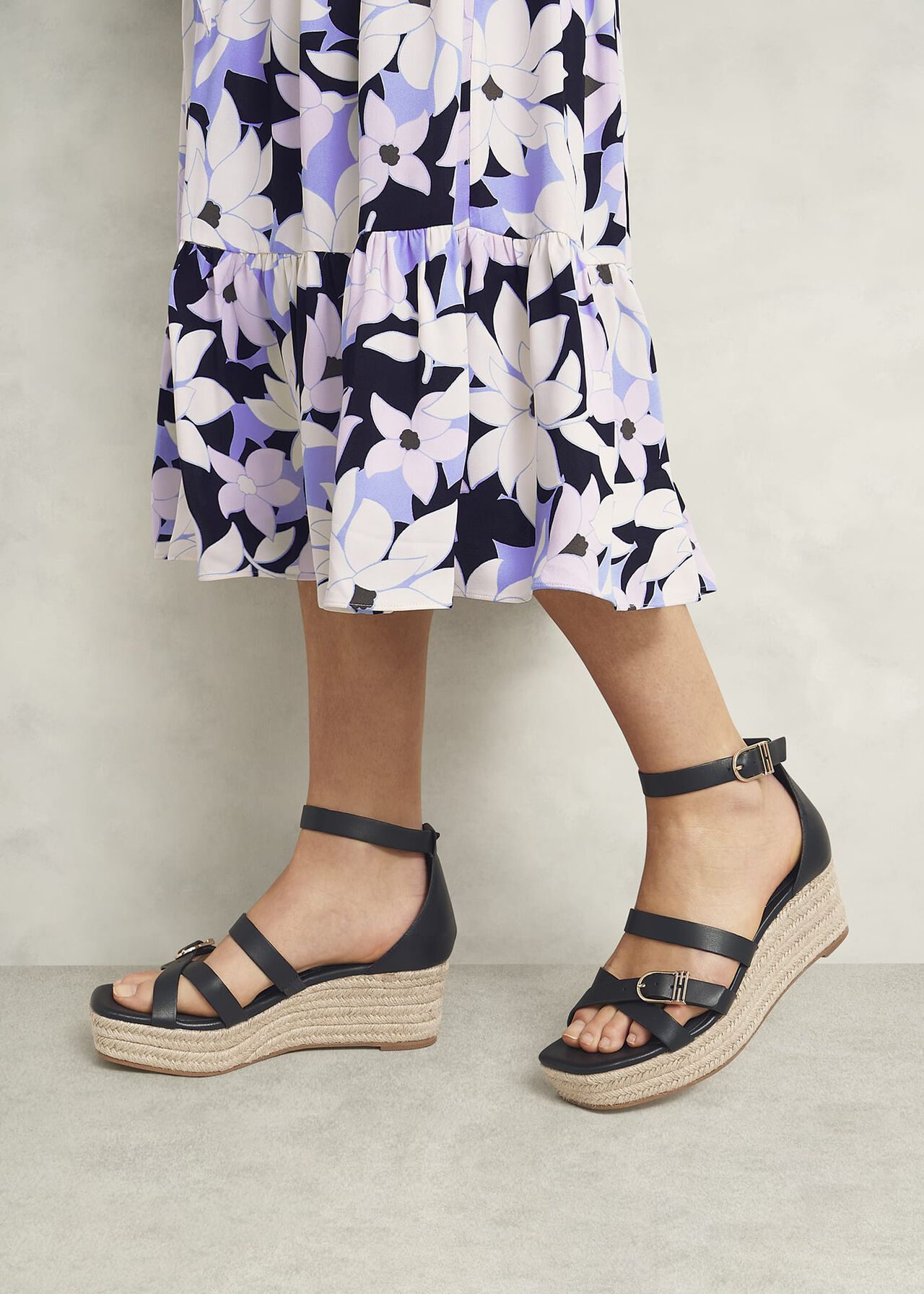 Paloma Leather Espadrilles, Hobbs Navy, hi-res