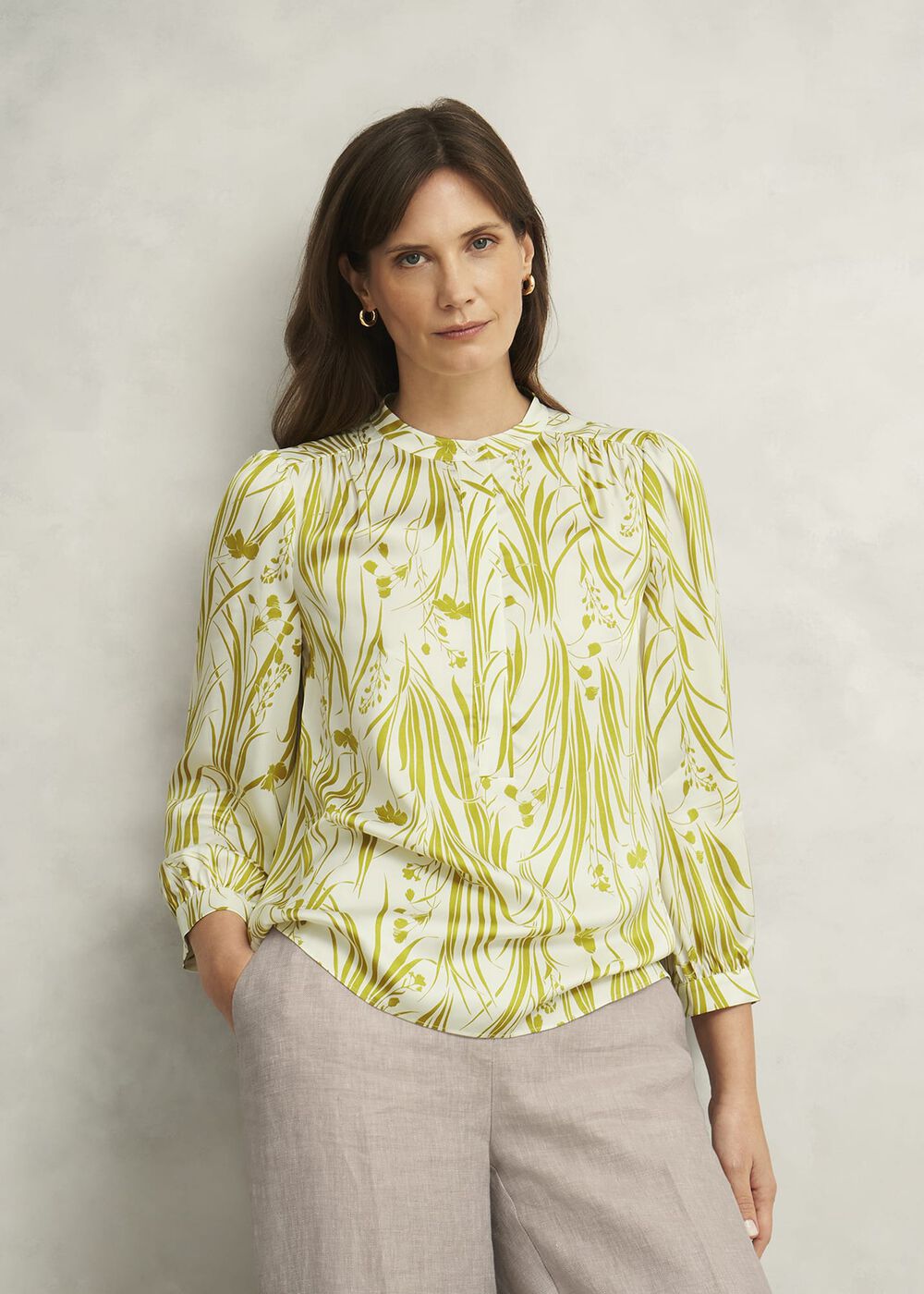Angelique Blouse, Green Ivory, hi-res
