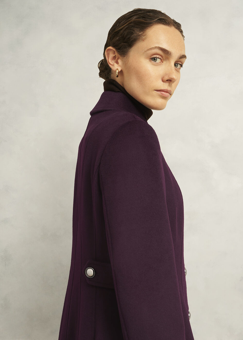 Petite Iona Wool Coat, Malbec Purple, hi-res