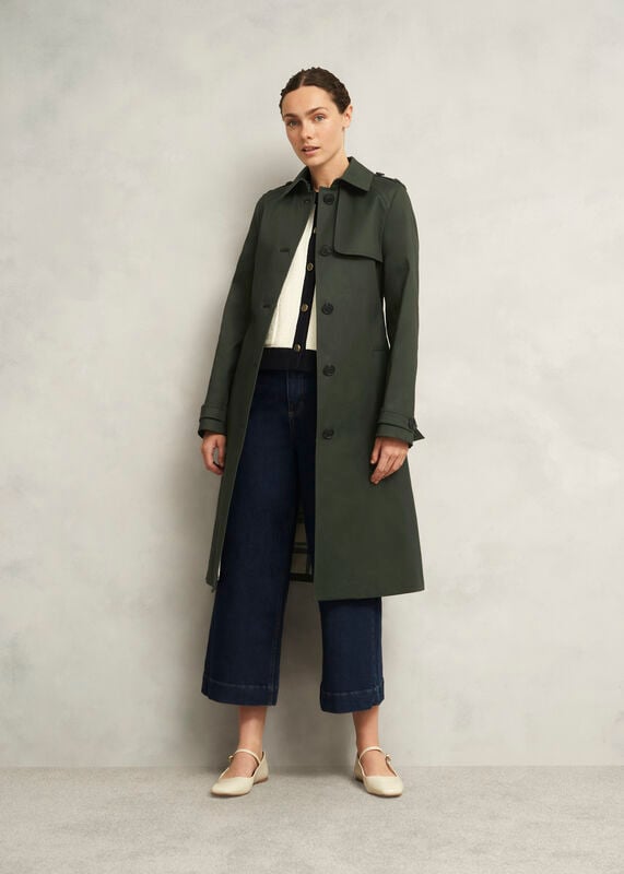 Petite Hallie Shower Resistant Trench Coat