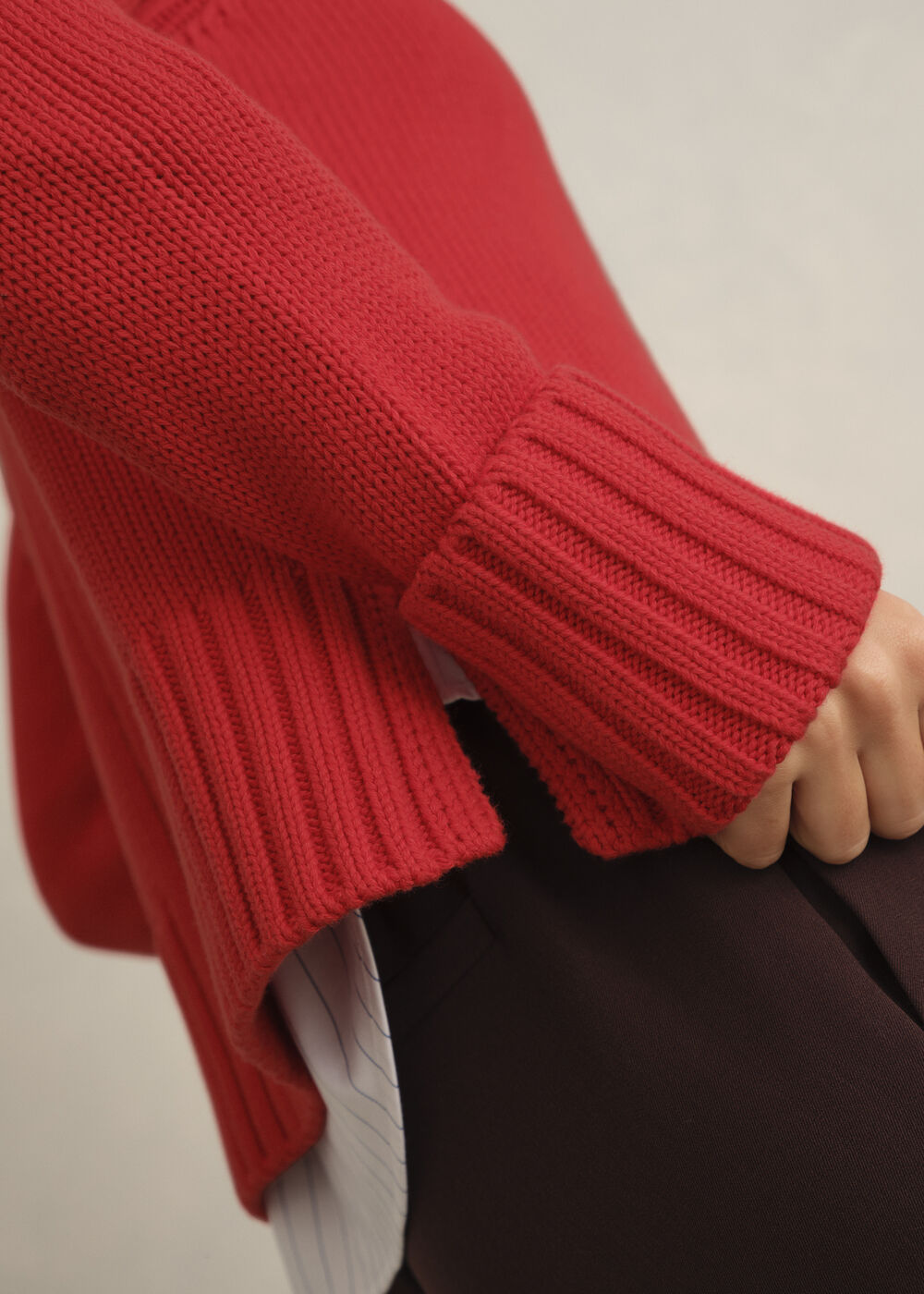 Sukey Cotton Sweater, Pepper Red, hi-res