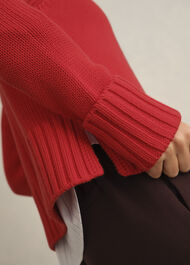 Sukey Cotton Sweater, Pepper Red, hi-res