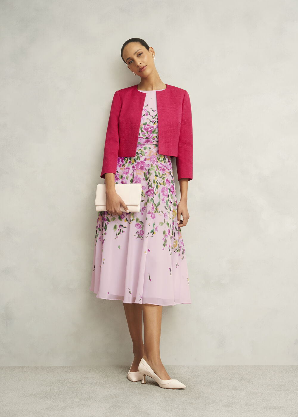 Petite Carly Dress, Pale Pink Multi, hi-res