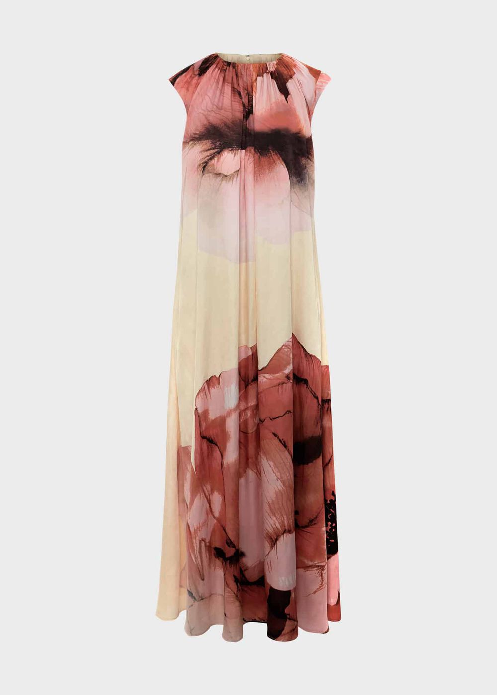 Heligan Floral Midi Dress, Cream Pink, hi-res