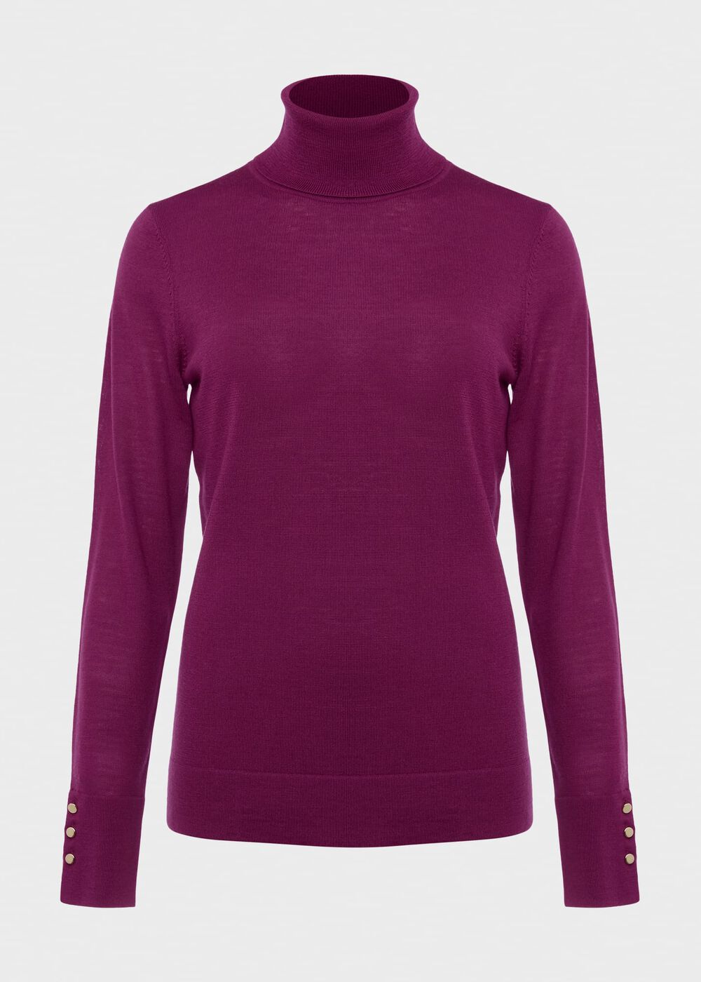 Lara Merino Wool Roll Neck Sweater, Deep Plum, hi-res