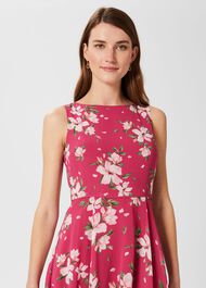 Carly Floral Midi Dress, Pink Multi, hi-res