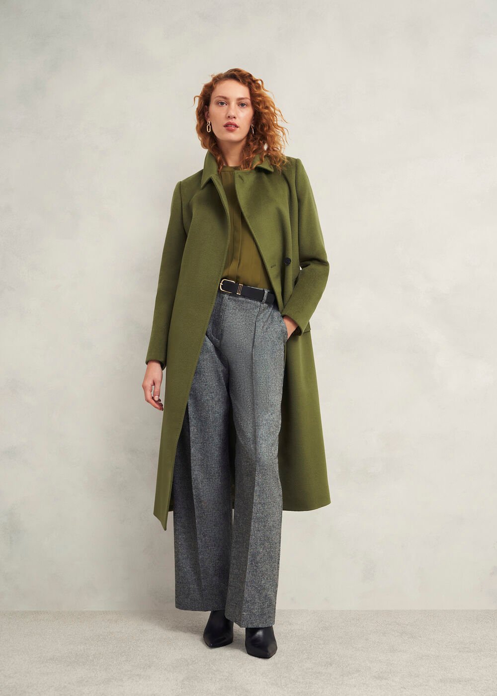 Petite Livia Wool Coat, Kelp Green, hi-res