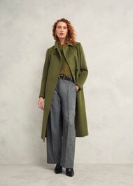 Petite Livia Wool Coat, Kelp Green, hi-res