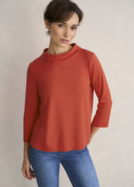 Catriona Roll Neck Top, Pepper Red, hi-res