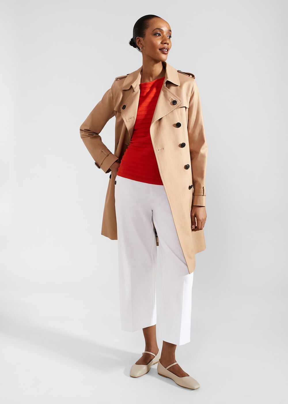 Nellie Cotton Sweater, Hibiscus Red, hi-res