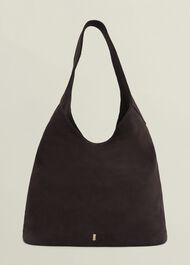 Blakely Suede Shoulder Bag, Deep Brown, hi-res