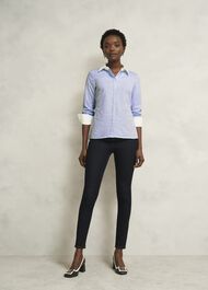 Victoria Cotton Blend Shirt, Pale Blue White, hi-res