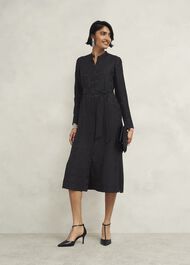 Sloane Silk Dress, Black, hi-res