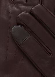Otillia Leather Gloves, Mahogany Red, hi-res