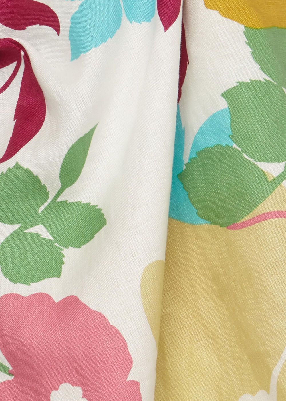 Daria Linen Floral Shift Dress, White Multi, hi-res
