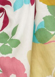 Daria Linen Floral Shift Dress, White Multi, hi-res