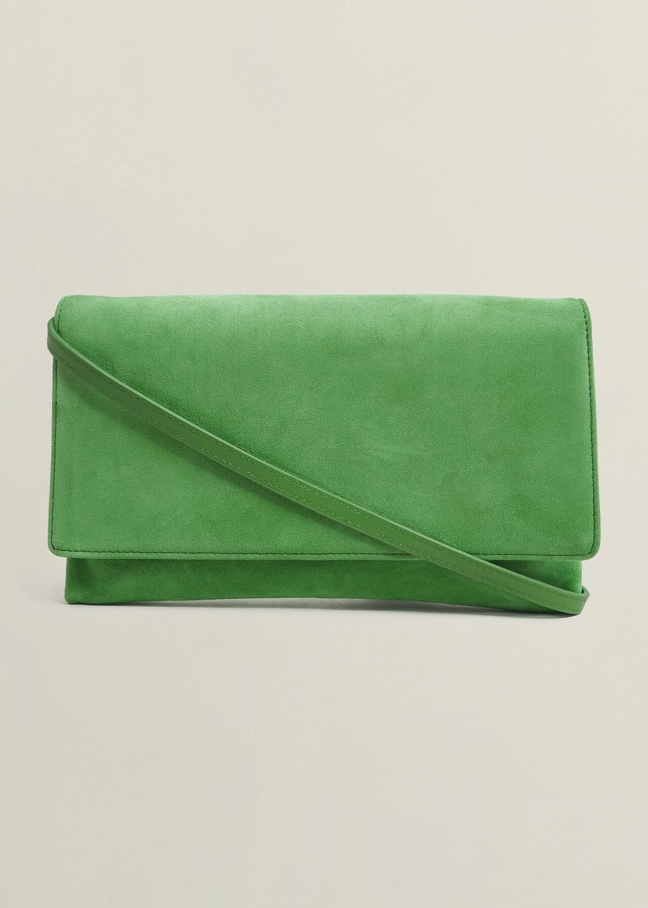 Renata Suede Clutch, Cilantro Green, hi-res