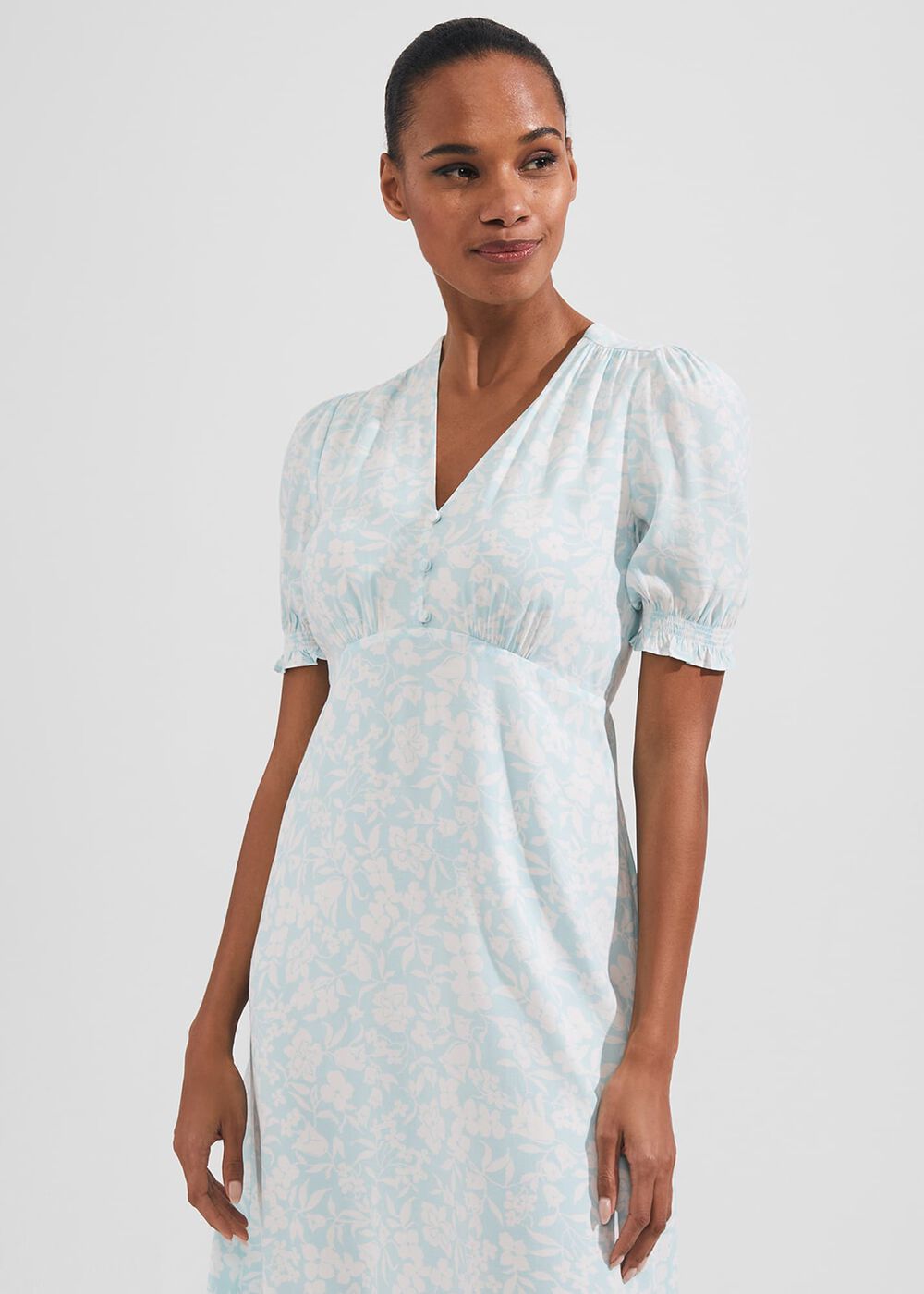 Petite Helen Dress, Blue Ivory, hi-res