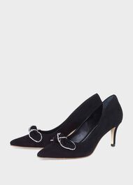 Belle Bow Pumps, Black, hi-res