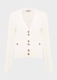 Naomi Cotton Cardigan, Ivory, hi-res