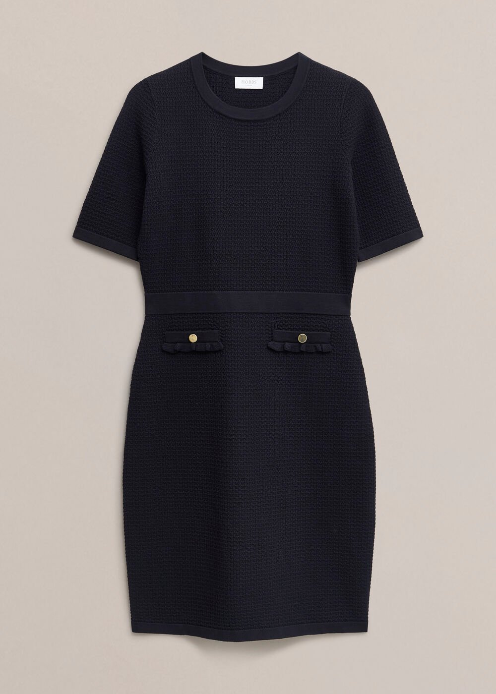 Petra Knitted Dress, Hobbs Navy, hi-res