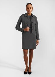 Violet Ponte Dress, Black Ivory, hi-res