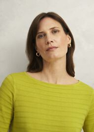 Nellie Cotton Jumper, Citrine Green, hi-res