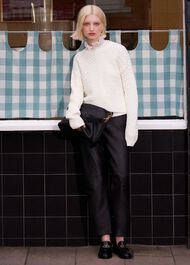 Kinsey Leather Trousers, Black, hi-res