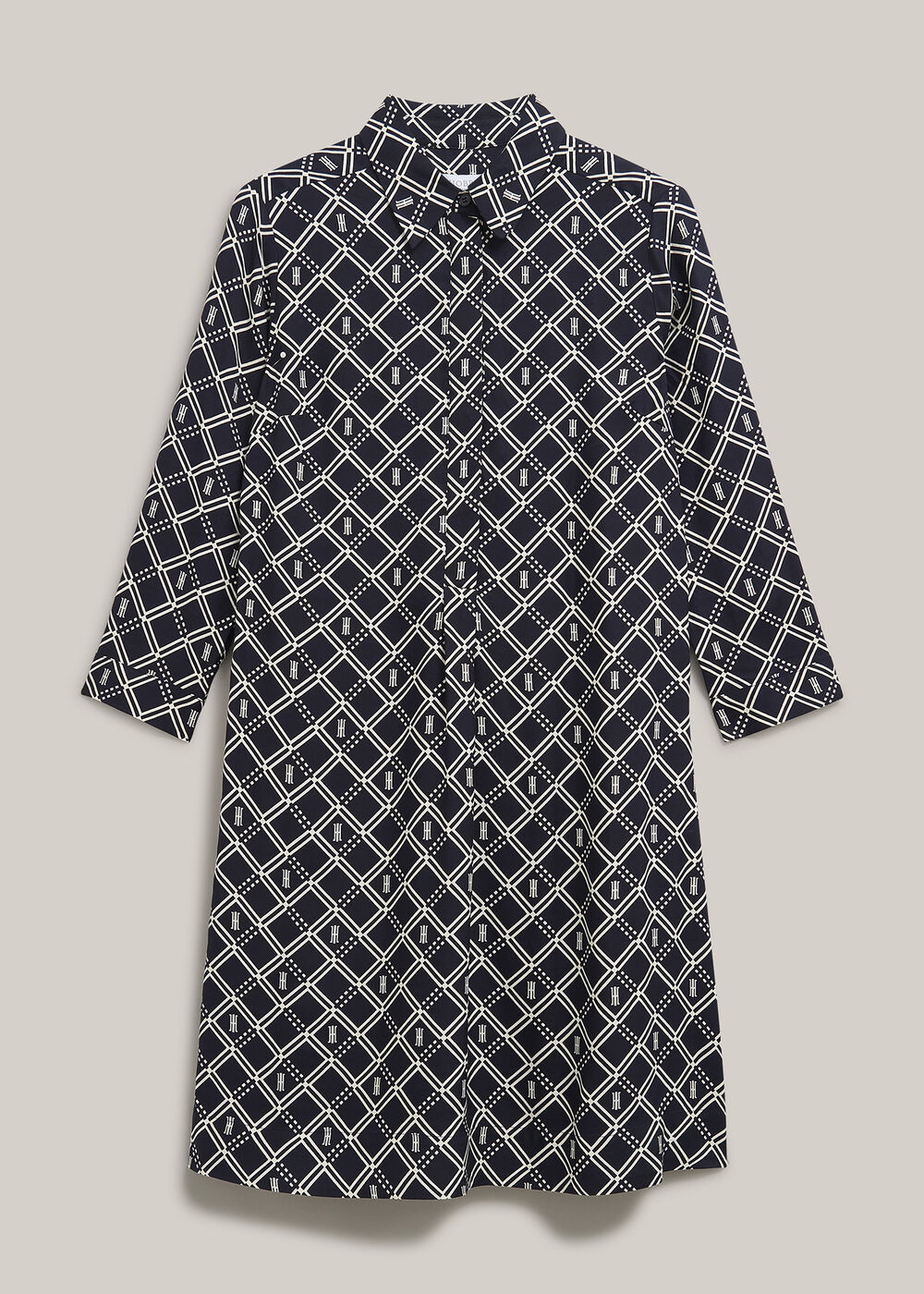 Marlena Dress, Navy Cream, hi-res