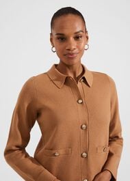 Mora Cotton Wool Knitted Jacket, Classic Camel, hi-res