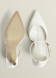 Alice T-Bar Leather Court Shoes, Ivory, hi-res