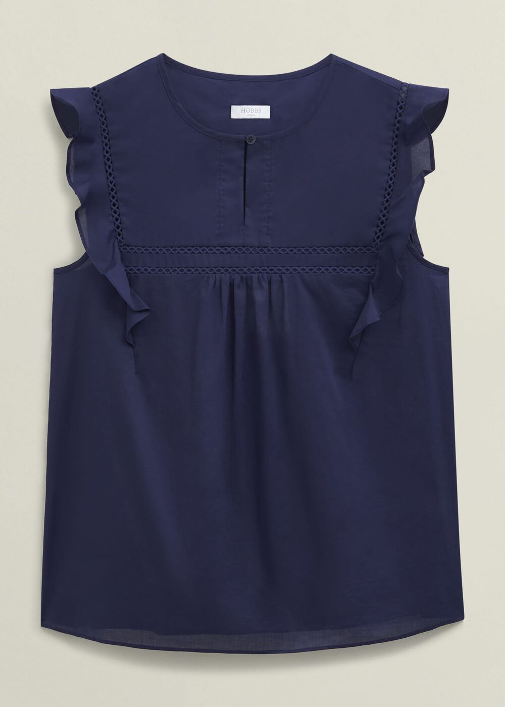 Navy Joy Cotton Blouse, True Navy, hi-res