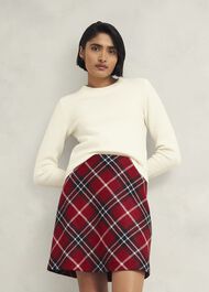 Teia Wool Skirt, Red Multi, hi-res