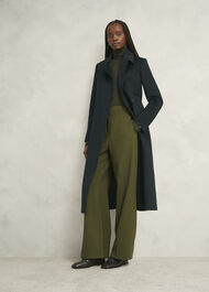 Petite Livia Wool Coat, Dark Green, hi-res