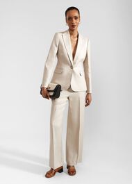 Roberta Linen Jacket, Neutral, hi-res