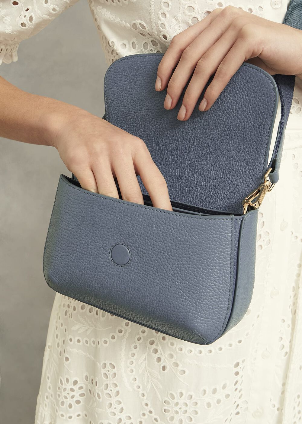 Berwick Leather Crossbody Bag, Cornflower Blue, hi-res